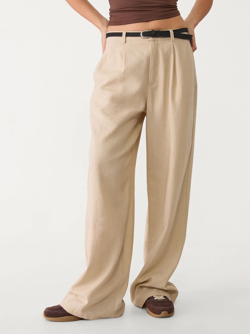With belt Broek beige
