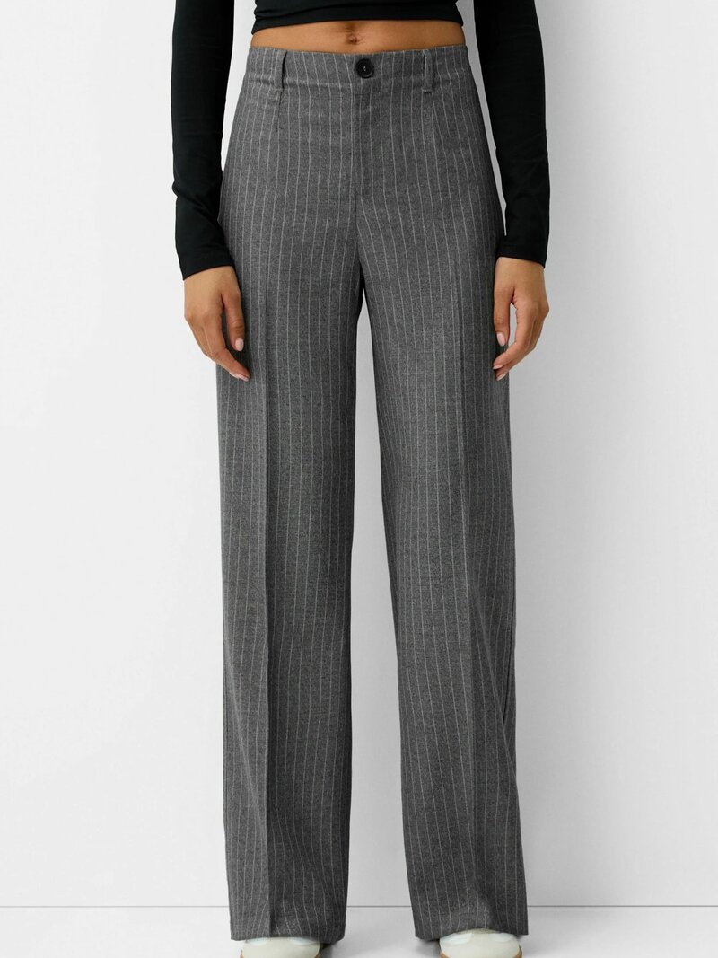 Wide Leg Tailored Broek - grey